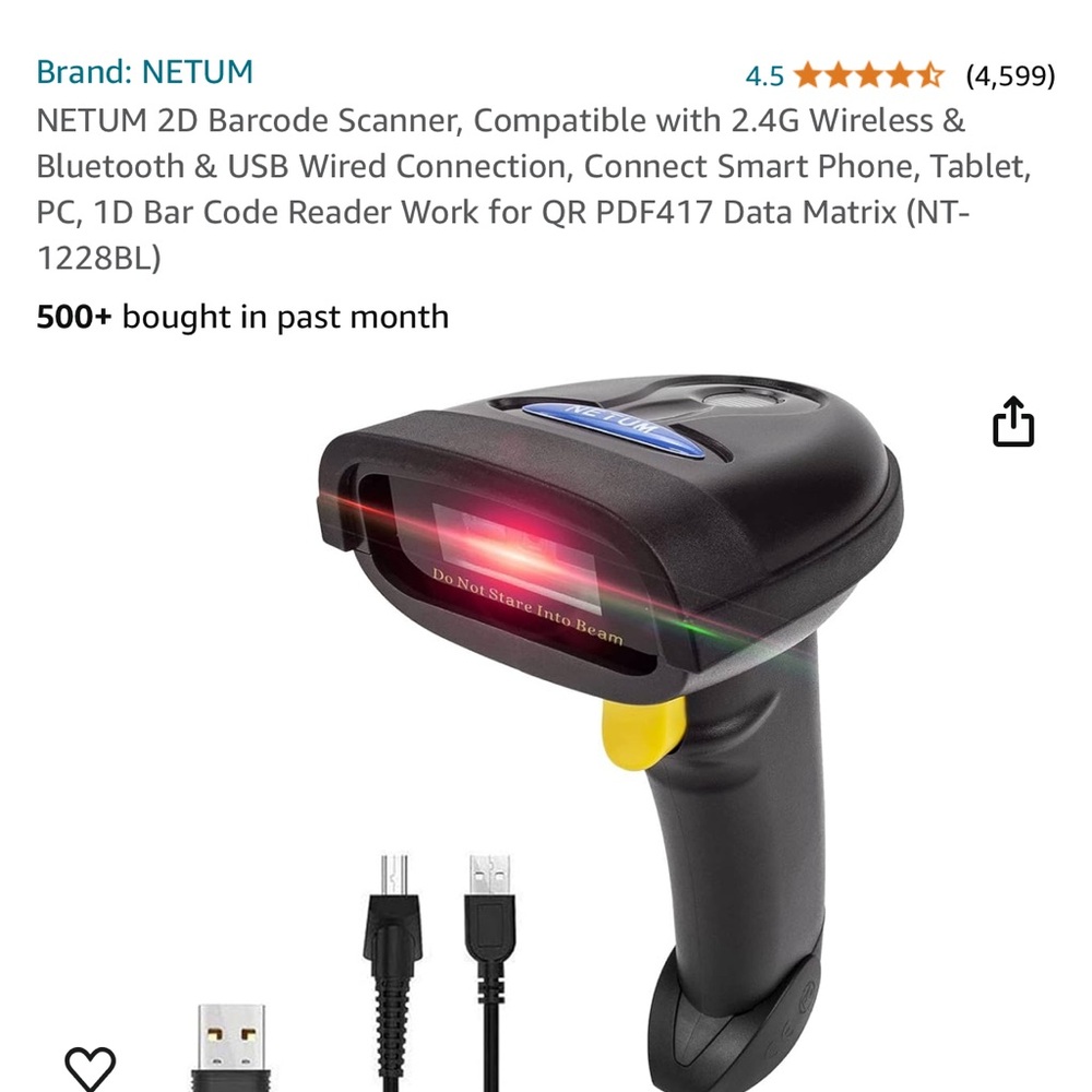 NIB Netum barcode scanner